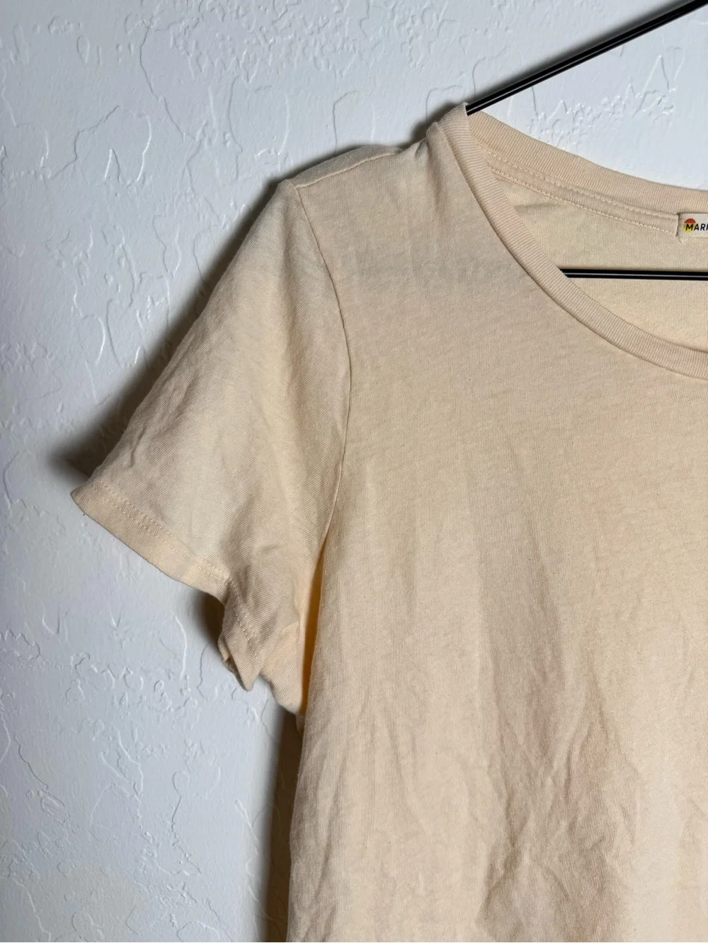 Marine Layer Short Sleeve Tee in Light Cream